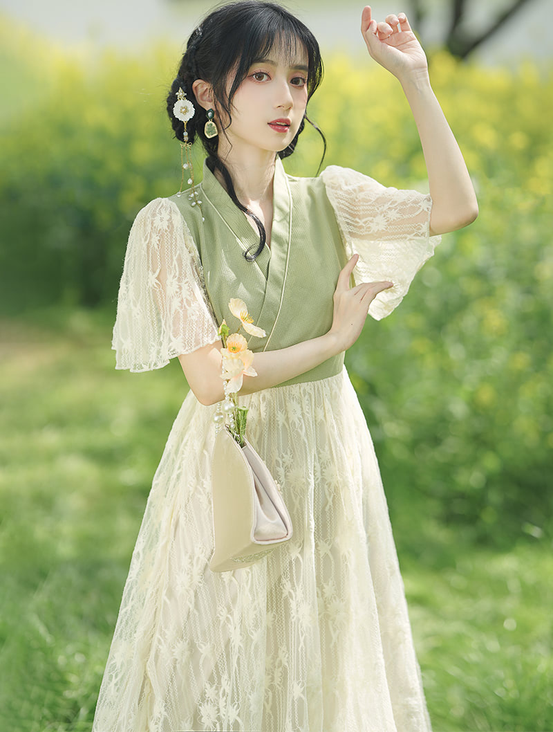 Retro Green Short Sleeve Casual Summer Party Work Maxi Dress01