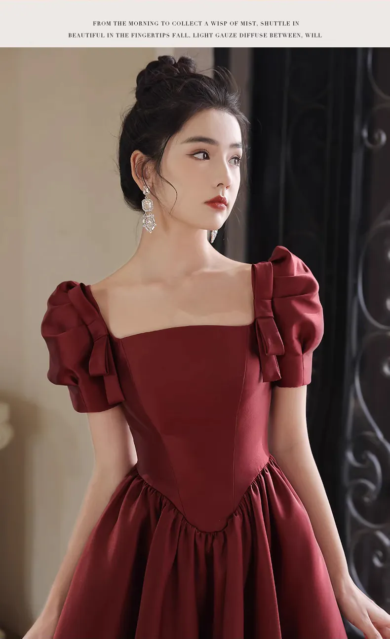 Simple-Modest-Burgundy-Short-Sleeve-Prom-Party-Dress-Long-Formal-Gown11