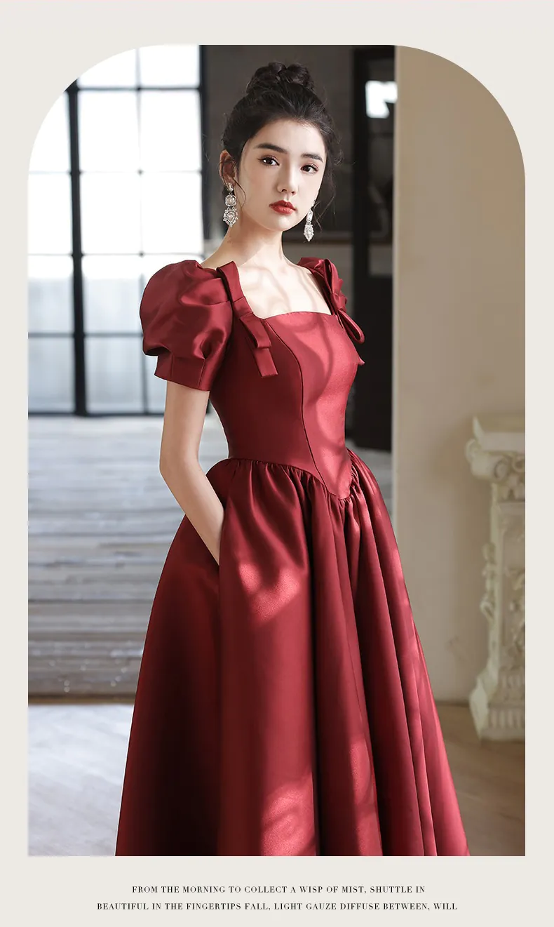 Simple-Modest-Burgundy-Short-Sleeve-Prom-Party-Dress-Long-Formal-Gown13