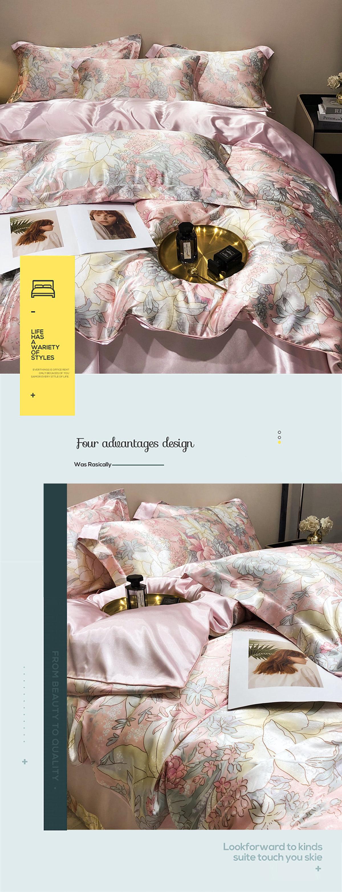 Soft-Satin-Smooth-Duvet-Cover-Flat-Bed-Sheet-Pillowcase-Set