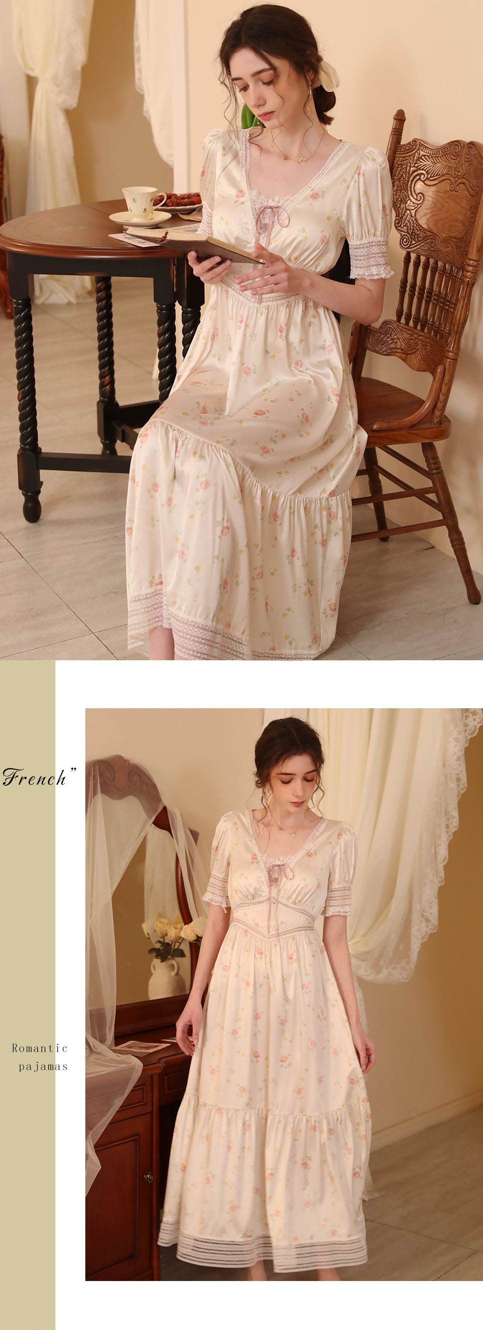Sweet-French-Princess-Style-Printed-Short-Sleeve-Satin-Home-Wear11