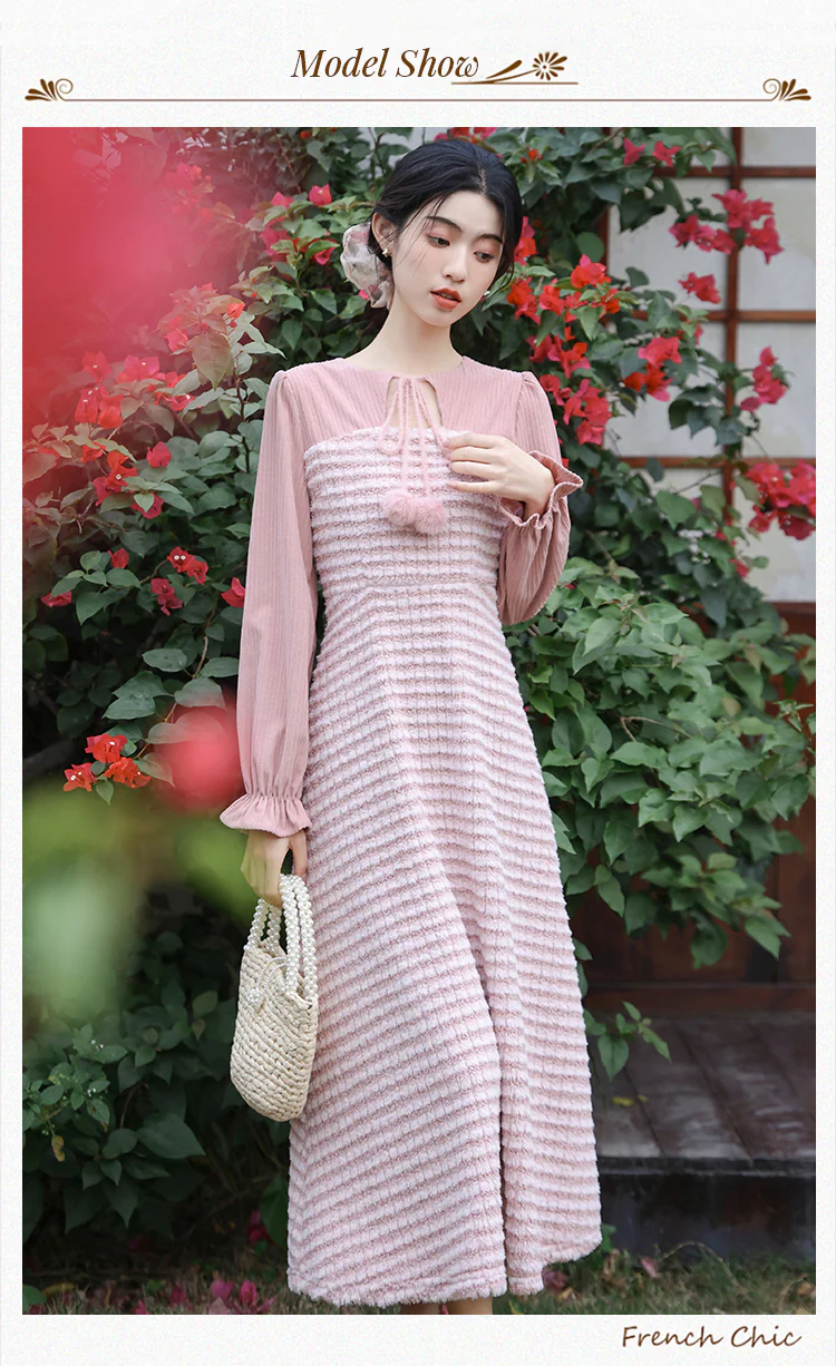 Sweet-French-Style-Striped-High-Waist-Long-Sleeve-Thick-Plush-Dress09