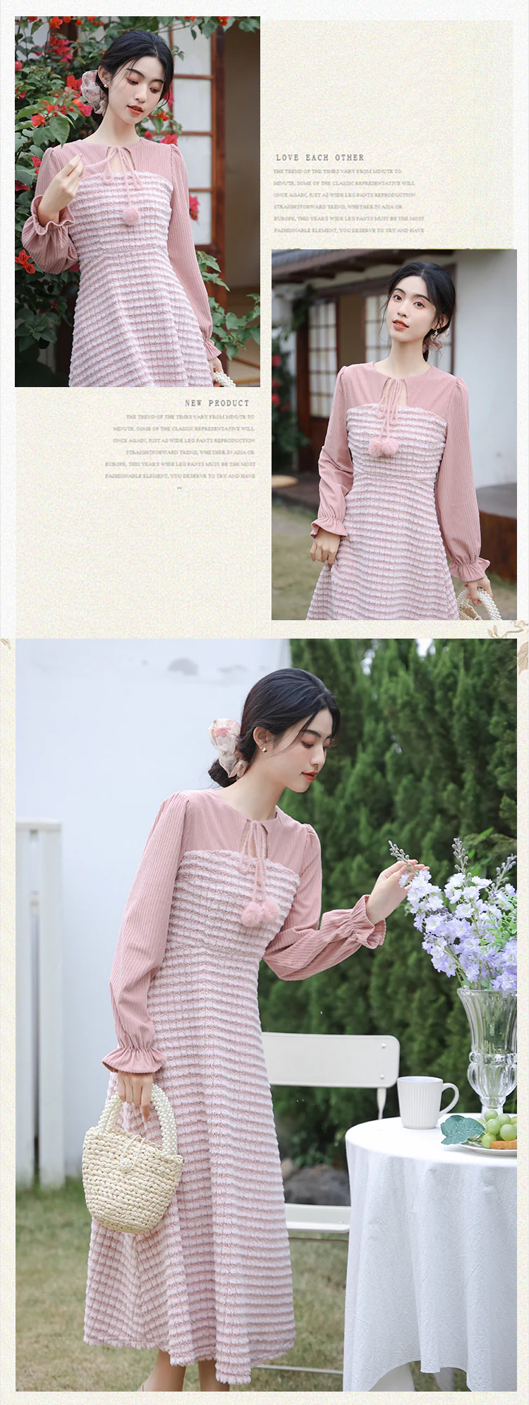 Sweet-French-Style-Striped-High-Waist-Long-Sleeve-Thick-Plush-Dress13
