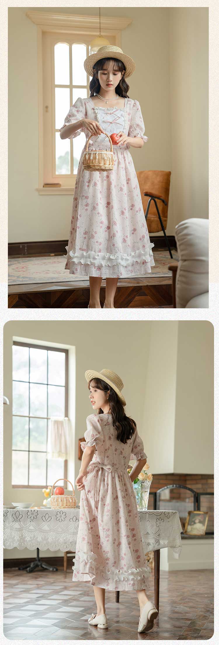 Sweet-French-Vintage-Square-Neck-Hooked-Lace-Flower-Long-Dress13