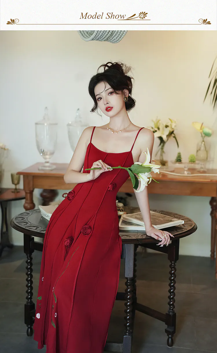Sweet-Rose-Embroidery-Red-Slip-Dress-with-Black-Knit-Cardigan-2-Piece-Set10
