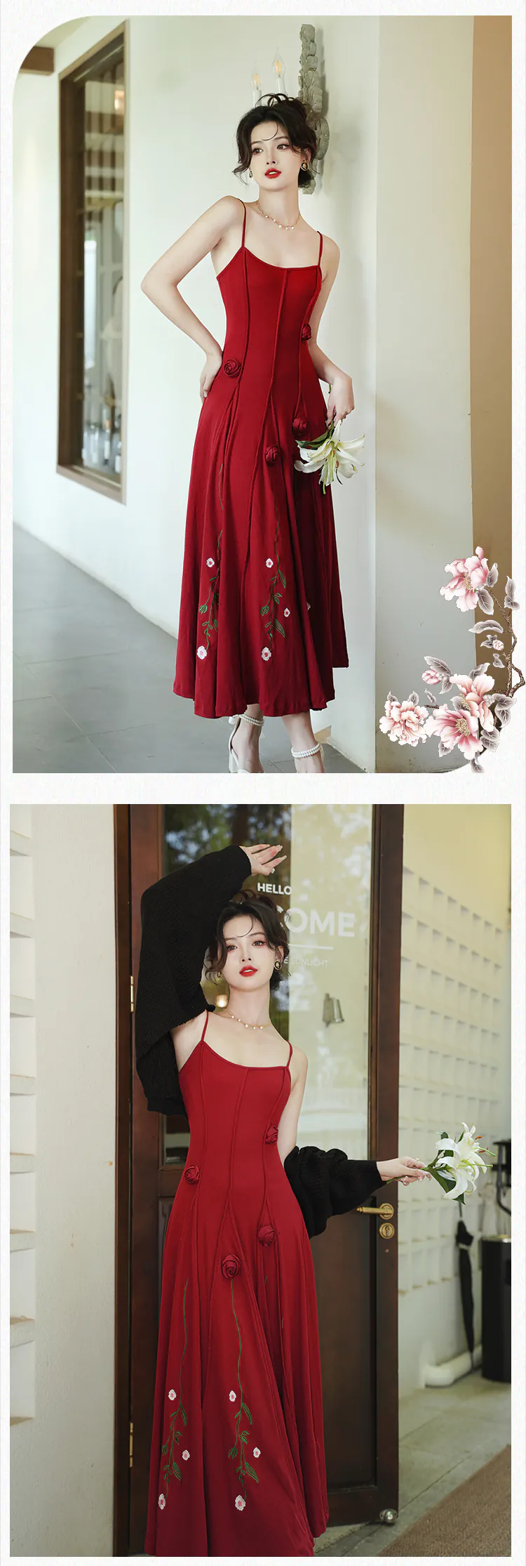 Sweet-Rose-Embroidery-Red-Slip-Dress-with-Black-Knit-Cardigan-2-Piece-Set14