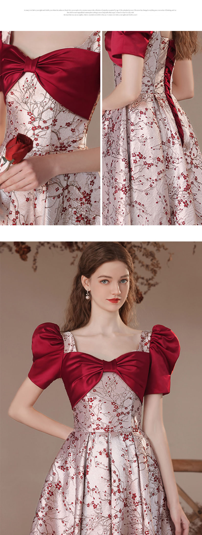 Sweet-Short-Sleeve-Floral-Printed-Banquet-Toast-Prom-Evening-Dress13
