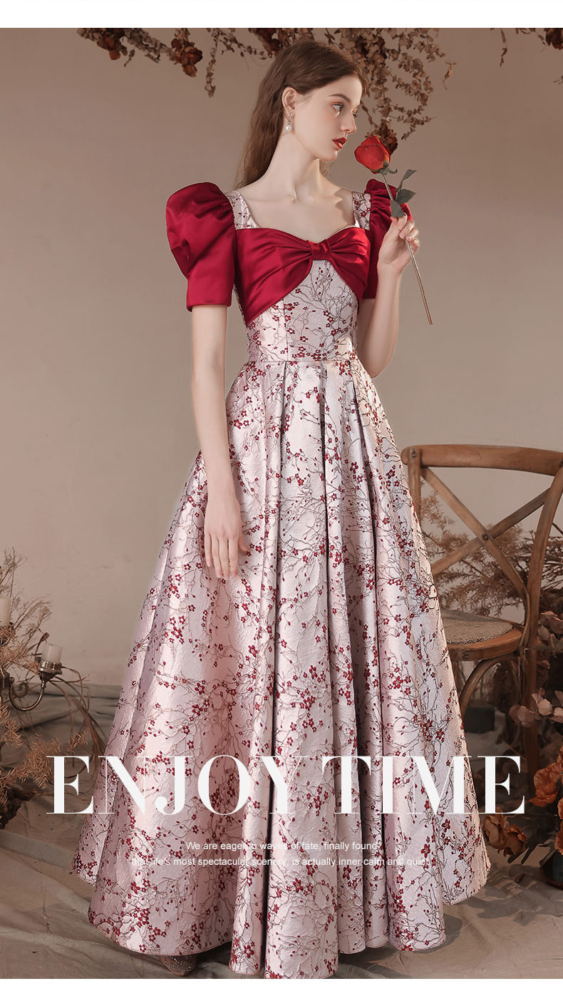 Sweet-Short-Sleeve-Floral-Printed-Banquet-Toast-Prom-Evening-Dress16