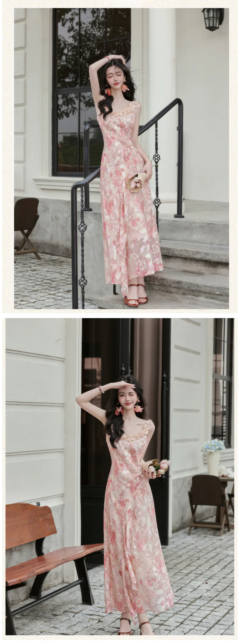 Sweetheart-Neckline-Pink-Floral-Print-Slip-Dress-with-Sheer-Cardigan-Shrug12