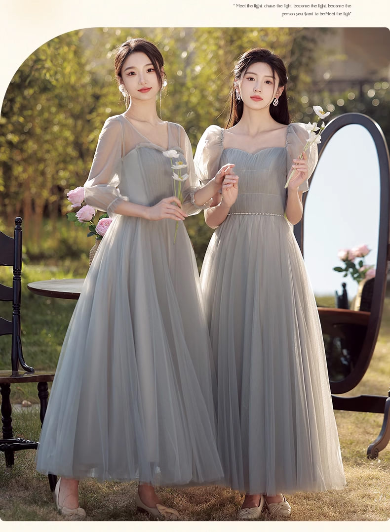 Trendy-Simple-Gray-Tulle-Long-Summer-Bridesmaid-Dress-with-Sleeves12