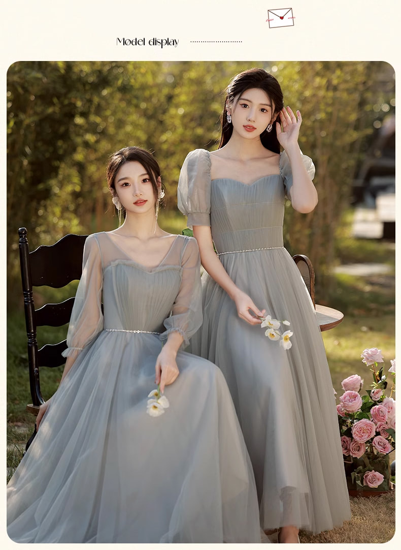 Trendy-Simple-Gray-Tulle-Long-Summer-Bridesmaid-Dress-with-Sleeves15