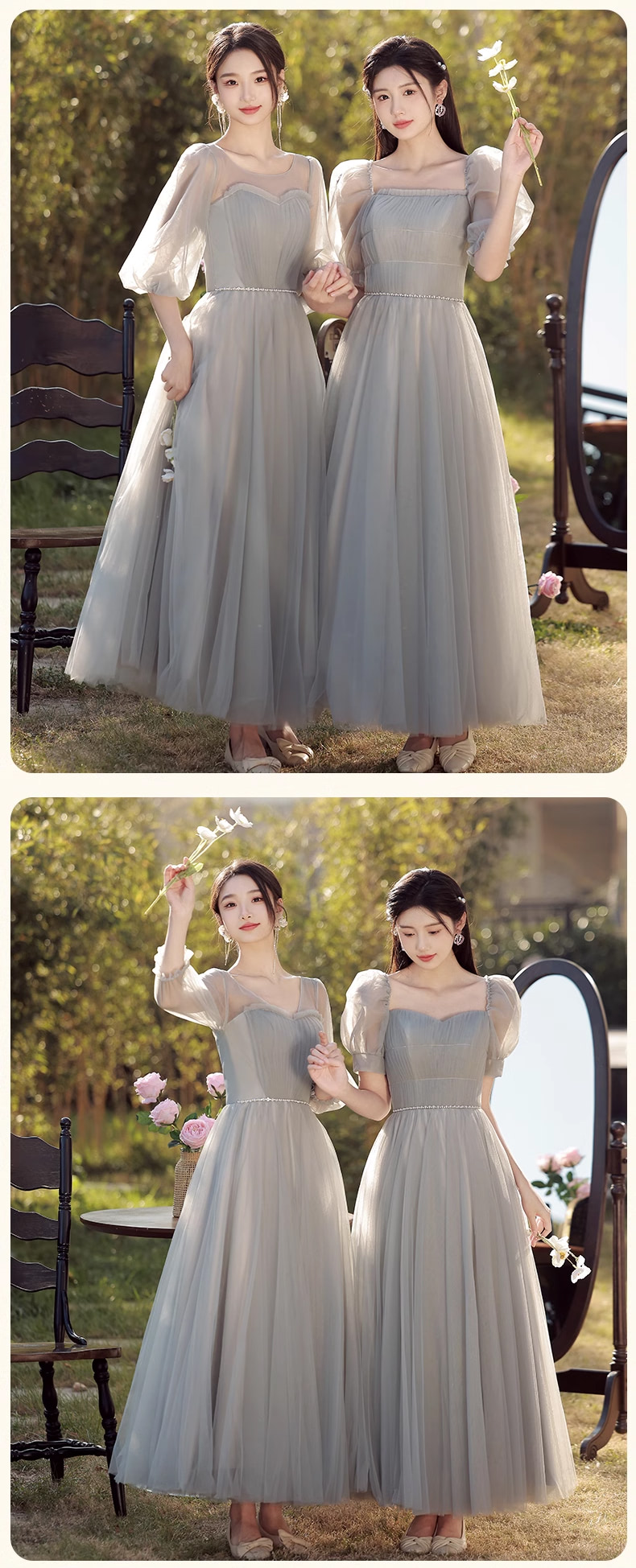 Trendy-Simple-Gray-Tulle-Long-Summer-Bridesmaid-Dress-with-Sleeves16