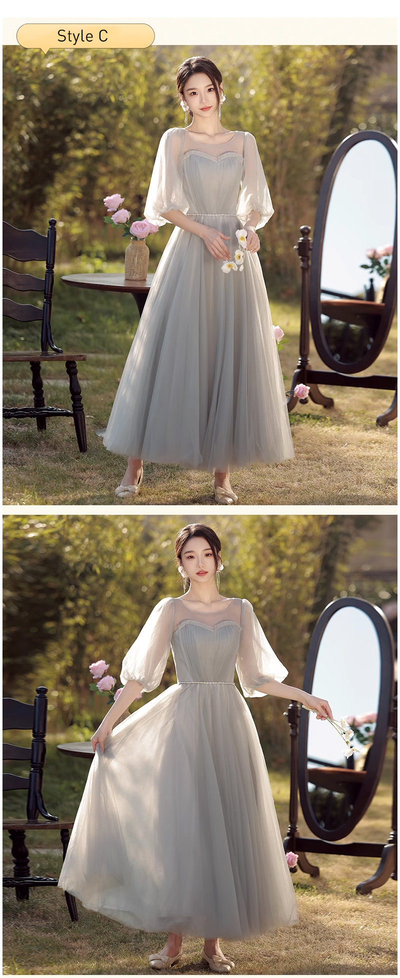 Trendy-Simple-Gray-Tulle-Long-Summer-Bridesmaid-Dress-with-Sleeves21