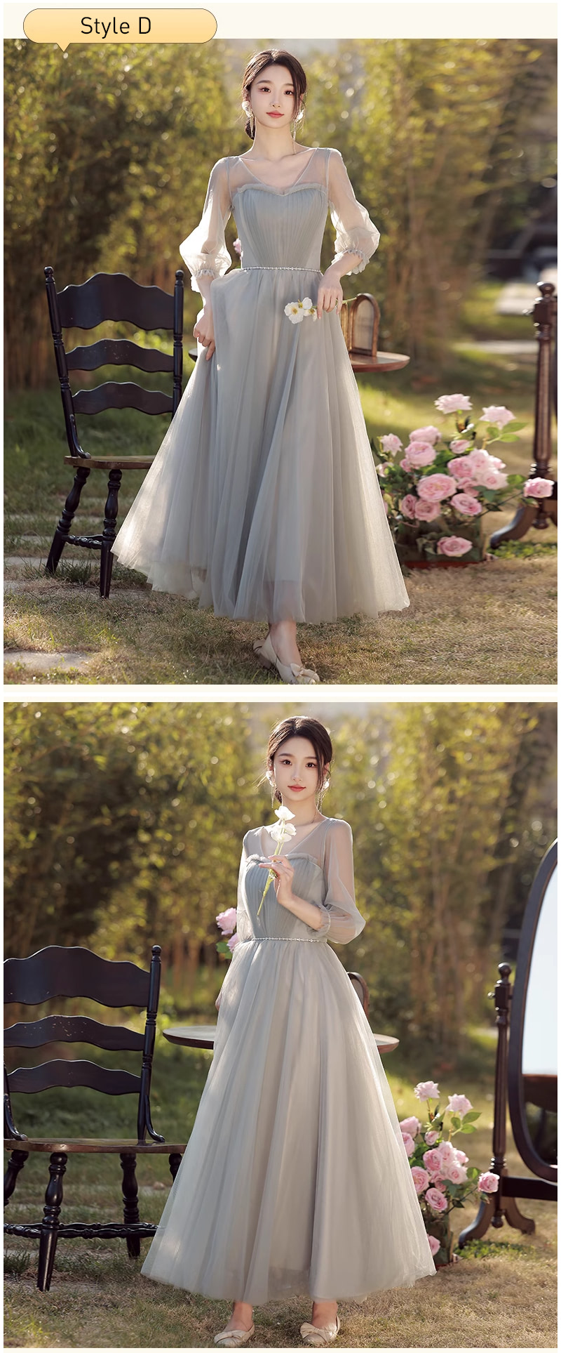 Trendy-Simple-Gray-Tulle-Long-Summer-Bridesmaid-Dress-with-Sleeves23