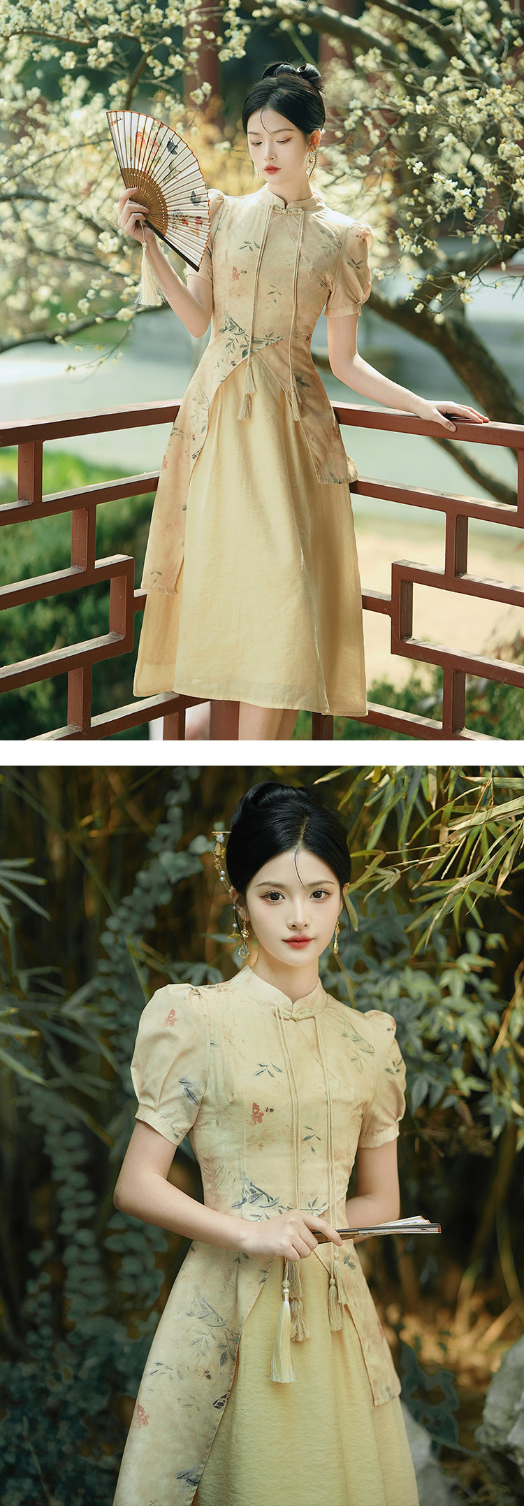 Vintage-Floral-Printed-Cheongsam-Dress-Modern-Chinese-Qipao
