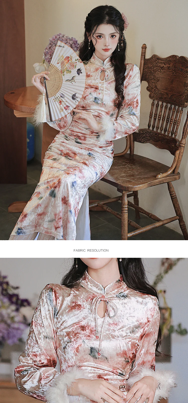 Vintage-Plush-Fur-Sleeve-Velvet-Warm-Autumn-Winter-Qipao-Dress-Suit09