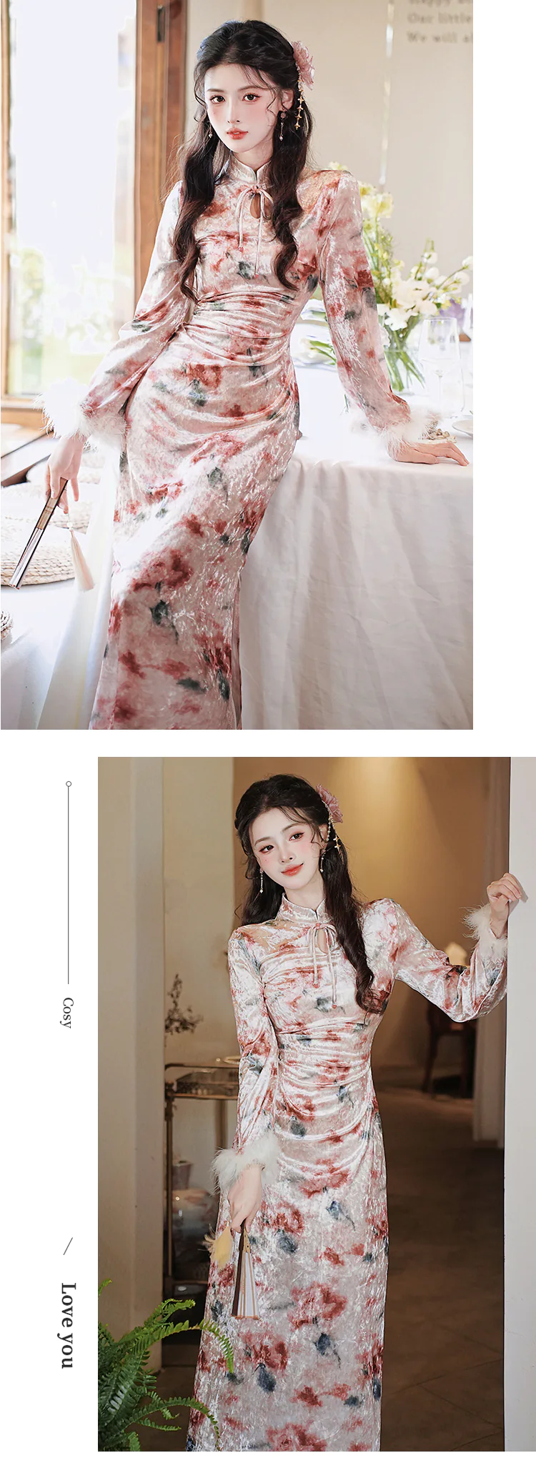 Vintage-Plush-Fur-Sleeve-Velvet-Warm-Autumn-Winter-Qipao-Dress-Suit16
