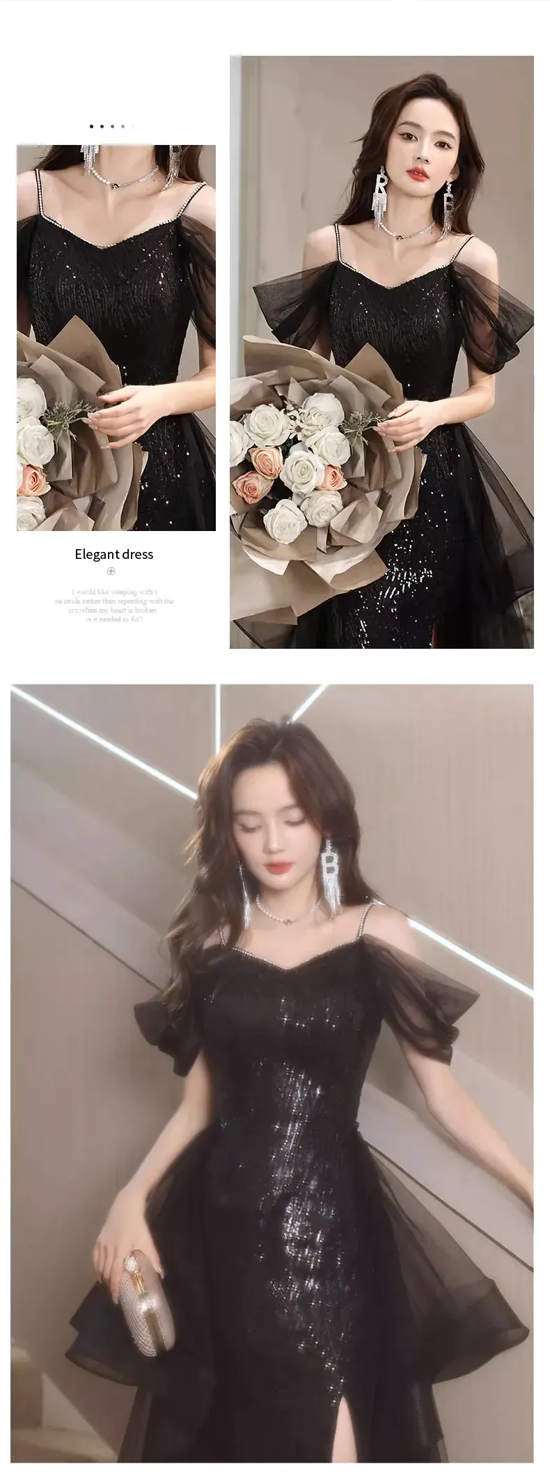 A-Line-Black-Split-Cocktail-Party-Long-Dress-Sexy-Formal-Evening-Gown10
