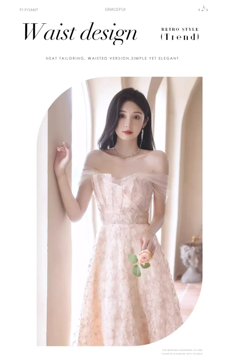 A-Line-French-Style-Off-the-Shoulder-Floral-Pink-Prom-Party-Dress08