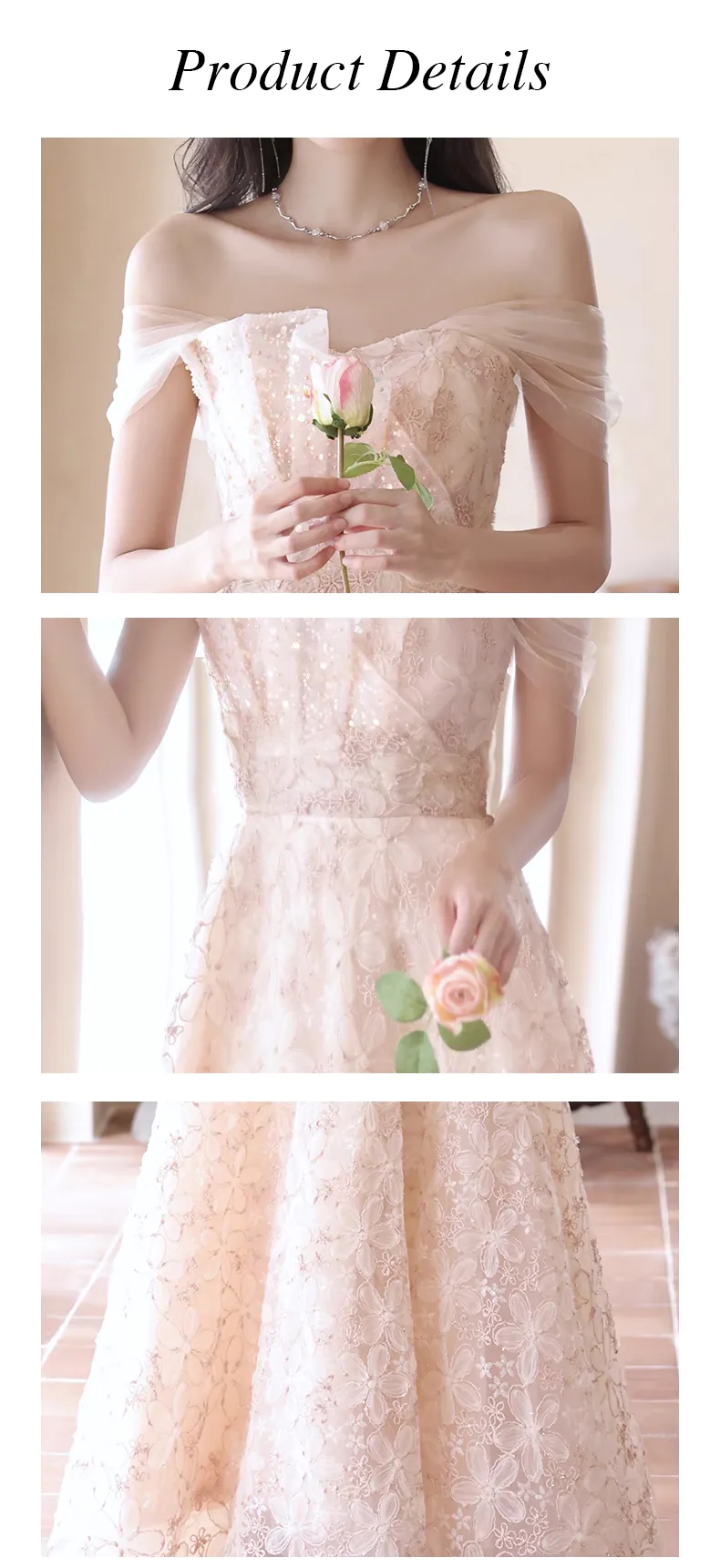 A-Line-French-Style-Off-the-Shoulder-Floral-Pink-Prom-Party-Dress15