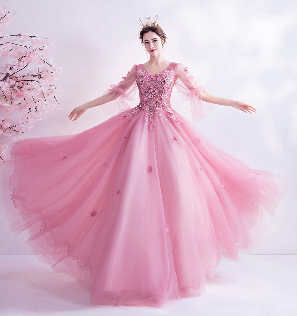 Beautiful-Pink-Flower-Embroidery-Prom-Long-Dress-with-Tulle-Sleeves07