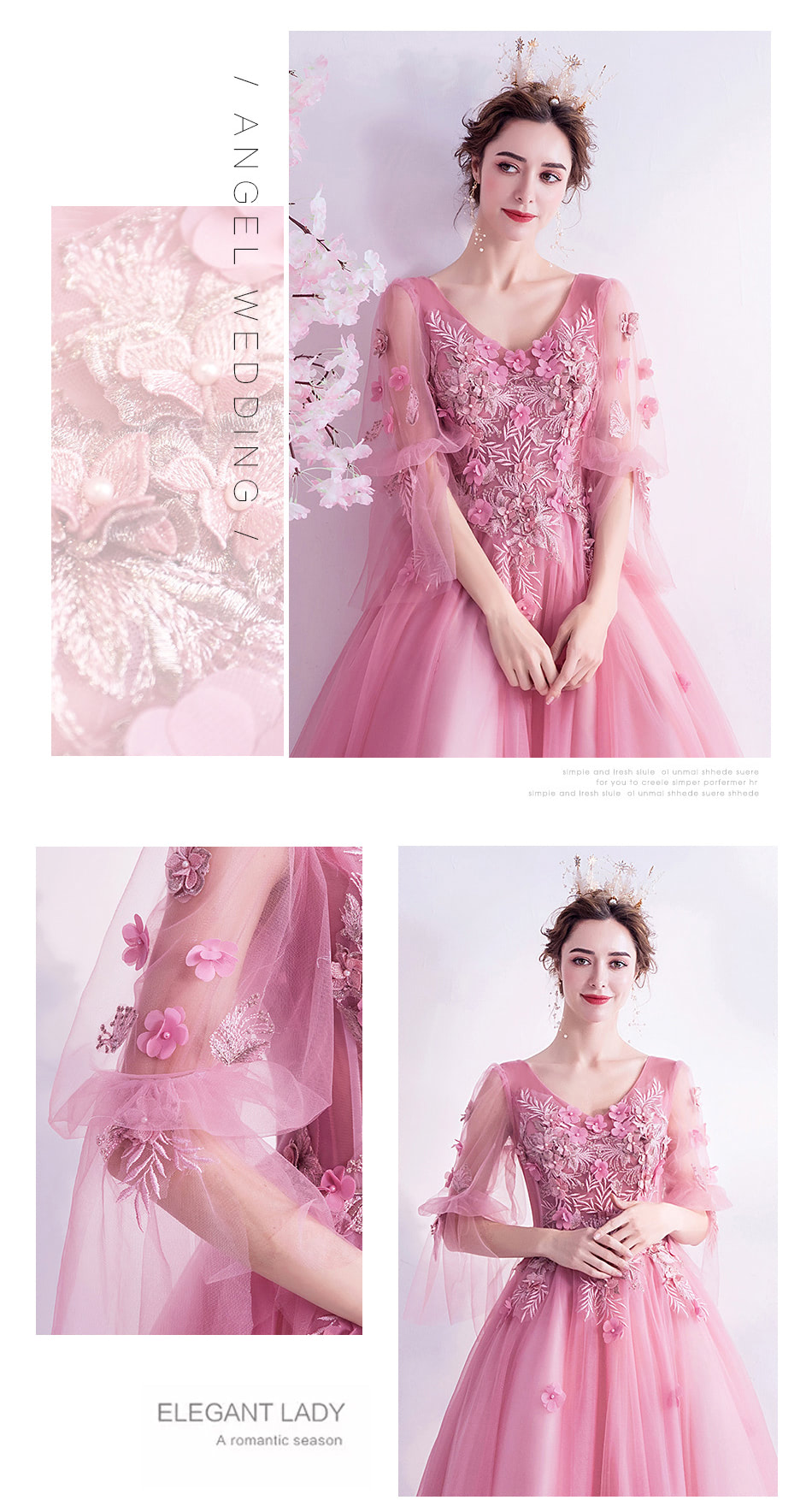 Beautiful-Pink-Flower-Embroidery-Prom-Long-Dress-with-Tulle-Sleeves10