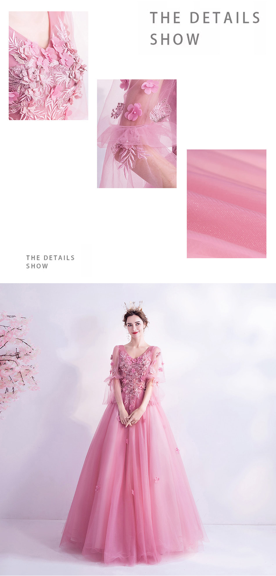 Beautiful-Pink-Flower-Embroidery-Prom-Long-Dress-with-Tulle-Sleeves15