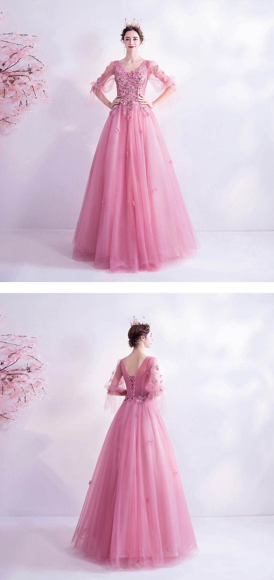 Beautiful-Pink-Flower-Embroidery-Prom-Long-Dress-with-Tulle-Sleeves17