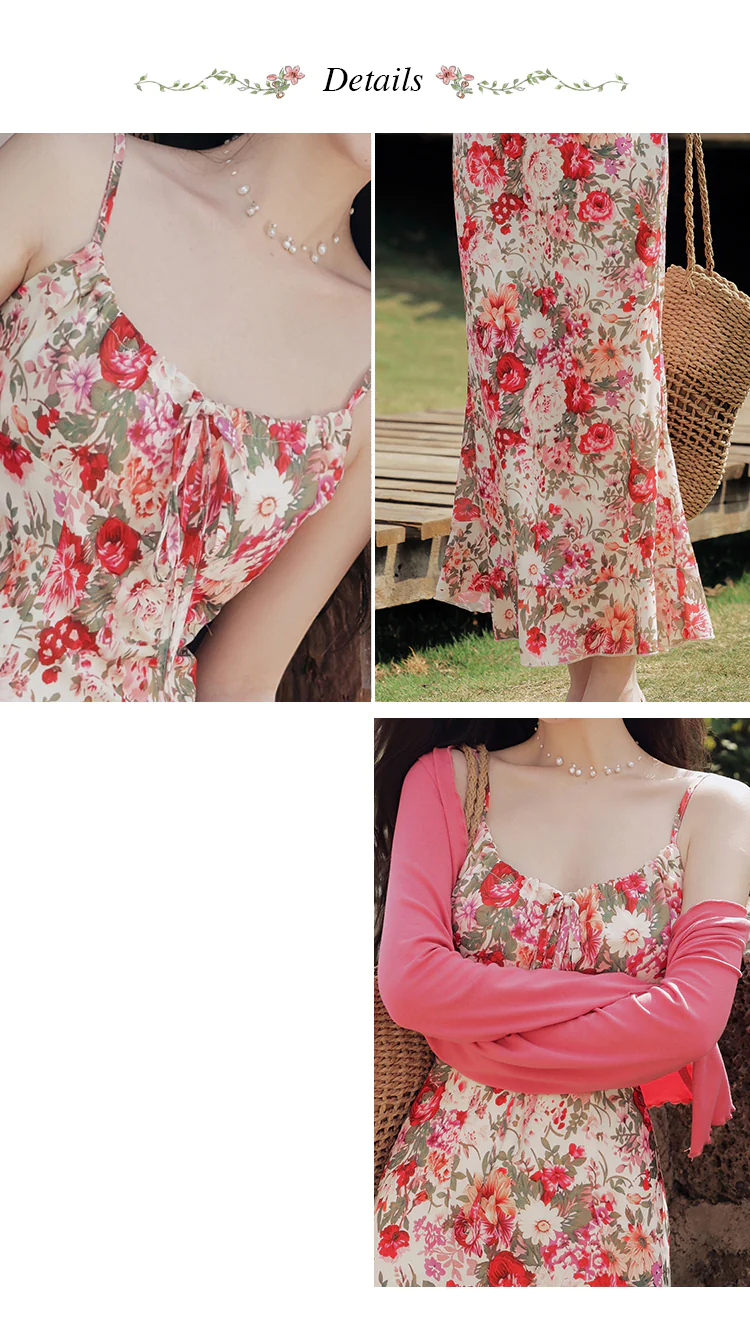Chic-Boho-Vintage-Floral-Casual-Strap-Maxi-Dress-with-Pink-Cardigan-Set08