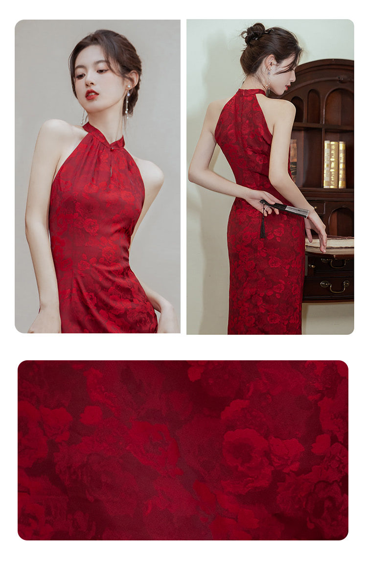 Chinese-Classical-Floral-Print-Halter-Improved-Cheongsam-Qipao-Dress10