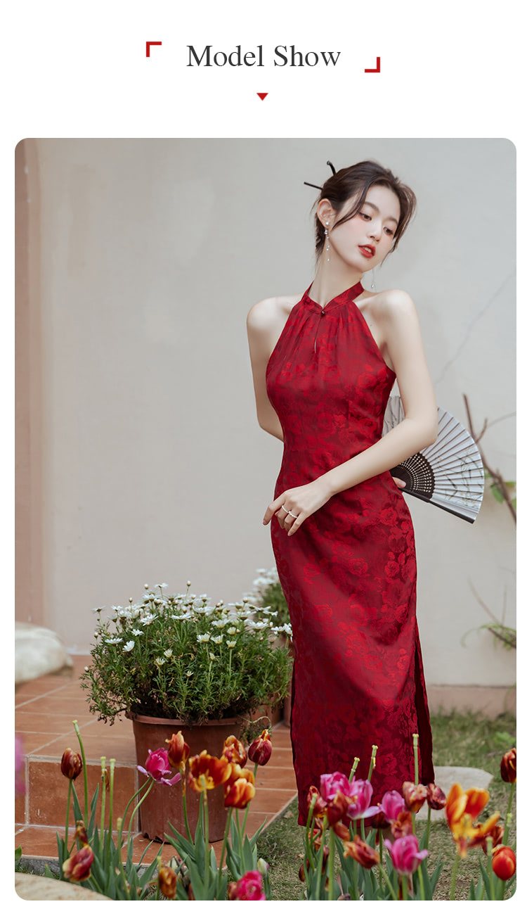 Chinese-Classical-Floral-Print-Halter-Improved-Cheongsam-Qipao-Dress11