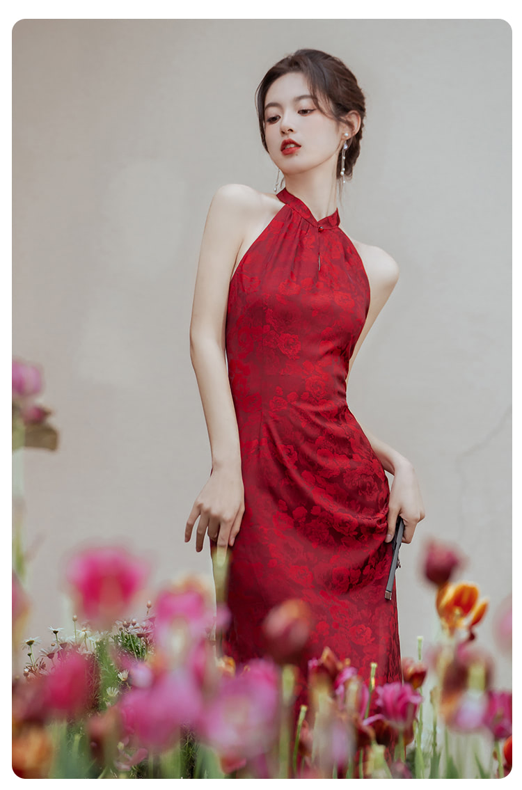 Chinese-Classical-Floral-Print-Halter-Improved-Cheongsam-Qipao-Dress12