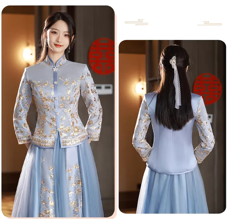 Chinese-Traditional-Style-Blue-Bridal-Wedding-Party-Bridesmaid-Dress19
