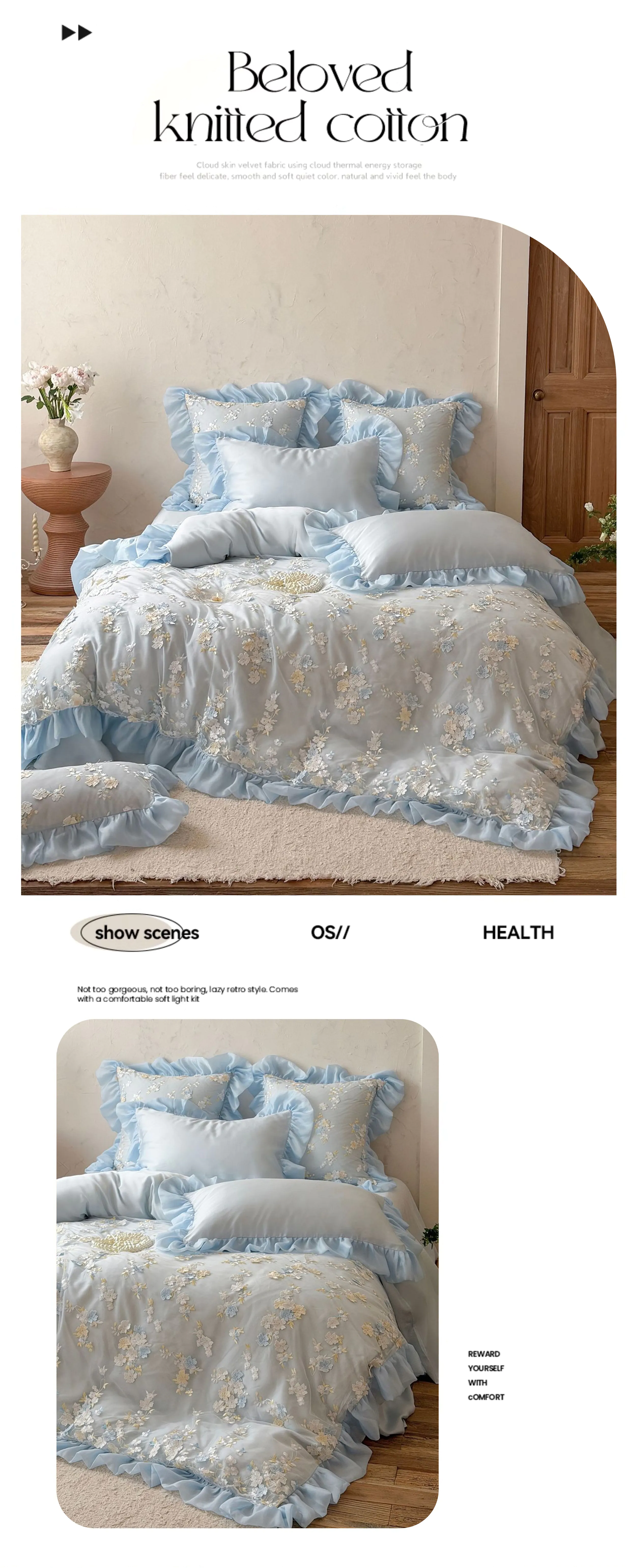 Coquette-Floral-Embroidered-60s-Tencel-Bed-Sheet-Duvet-Cover-4-Pcs-Set09