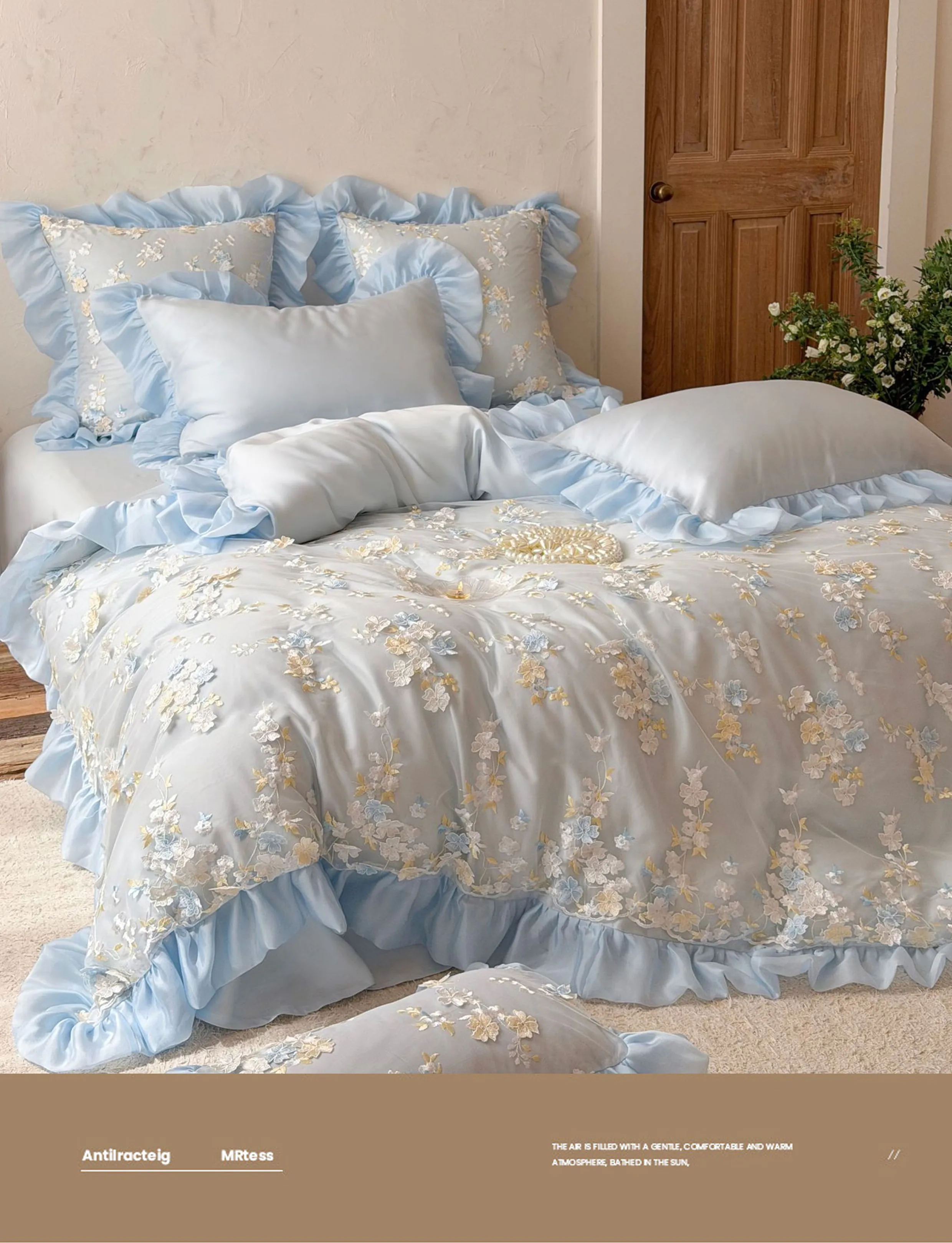 Coquette-Floral-Embroidered-60s-Tencel-Bed-Sheet-Duvet-Cover-4-Pcs-Set10