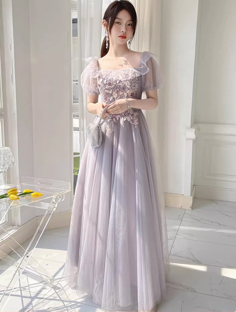 Fairy Grayish Purple Floral Embroidery Wedding Guest Bridesmaid Dress03
