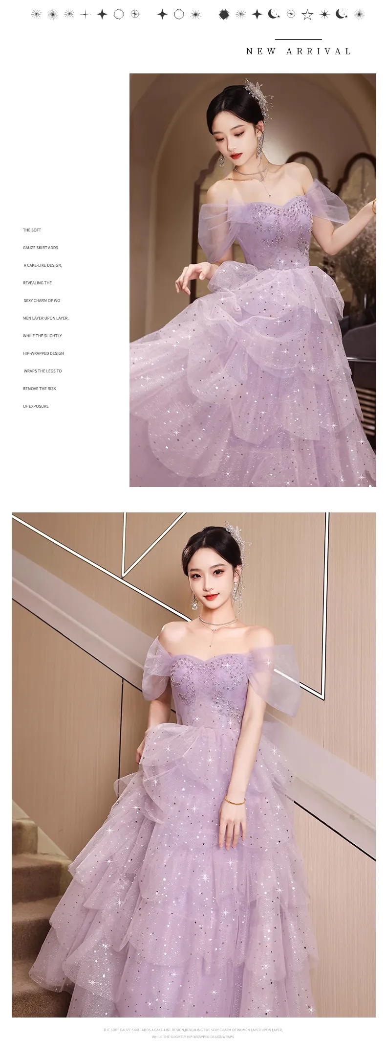 chinese dress ladies Celestia Taffeta Layered Princess Dress With Floral Headband  kalisa
