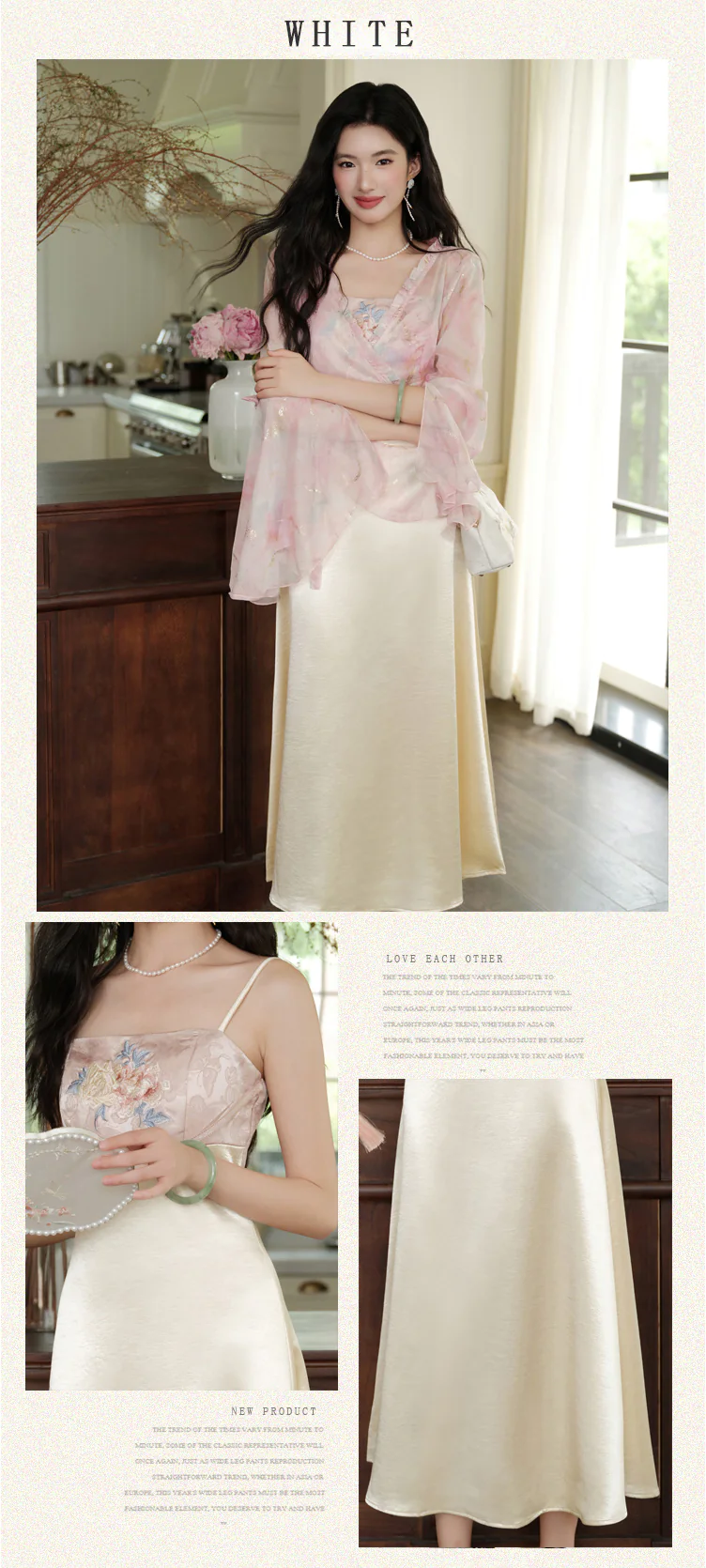 Feminine-Floral-Embroidered-Chiffon-Slip-Dress-with-Bell-Sleeve-Cardigan-Set12
