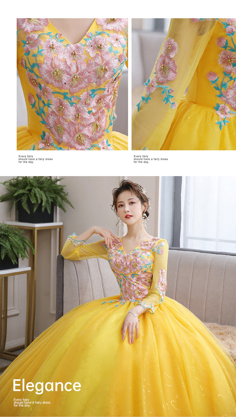 Golden-Embroidery-Puffy-Skirt-Gauze-Wedding-Evening-Party-Dress13