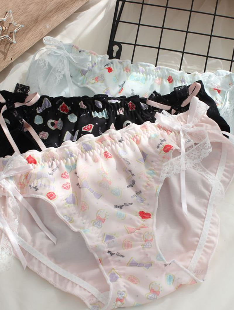 Ladies Cute Pure Cotton Soft Lace Panties Sweet Underwear05
