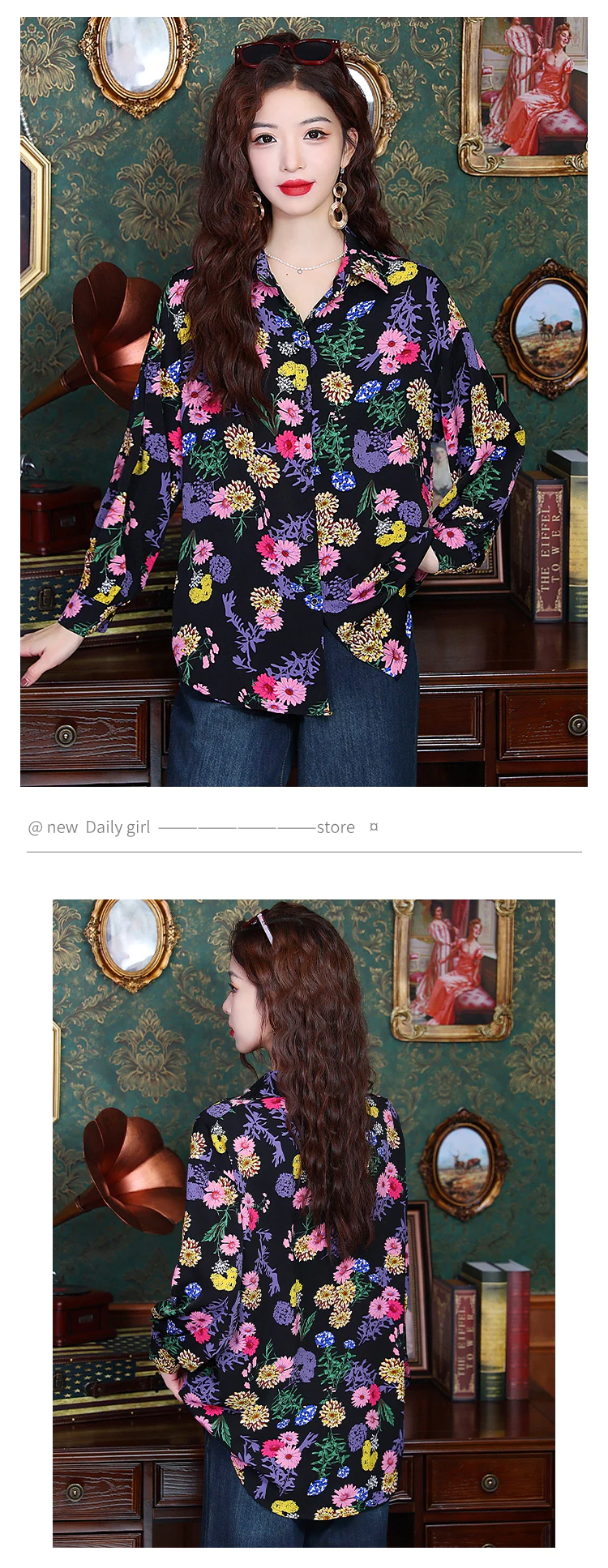 Ladies-Vintage-Black-Floral-Printed-V-neck-Long-Sleeve-Casual-Chiffon-Shirt14