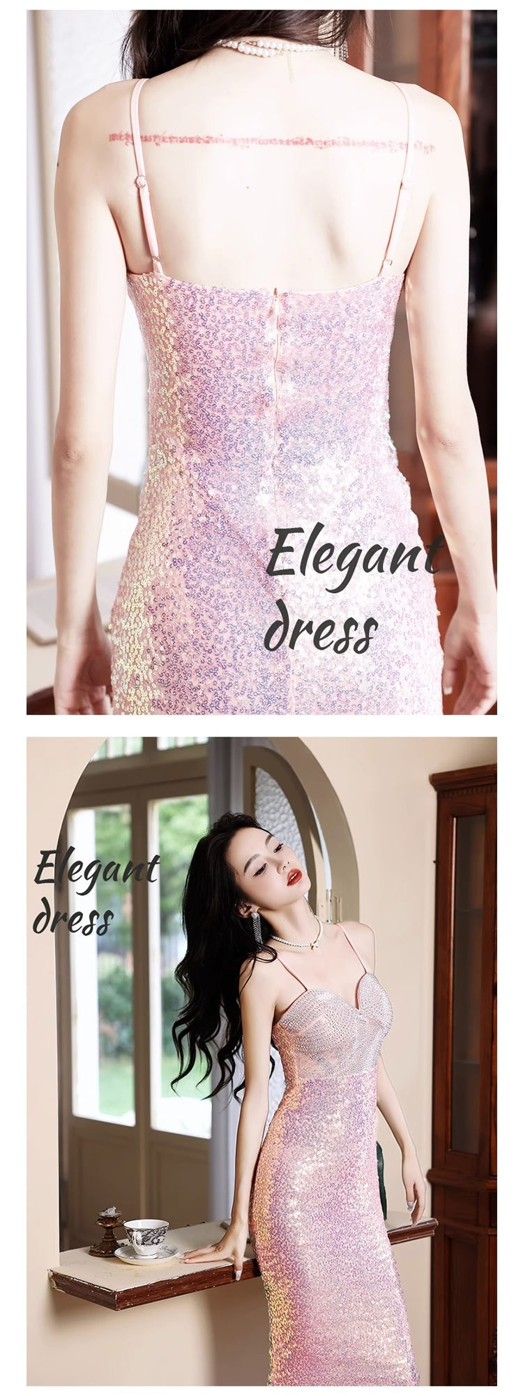 Luxury-Pink-Sequin-Fishtail-Prom-Dress-Charming-Sparkly-Evening-Gown11