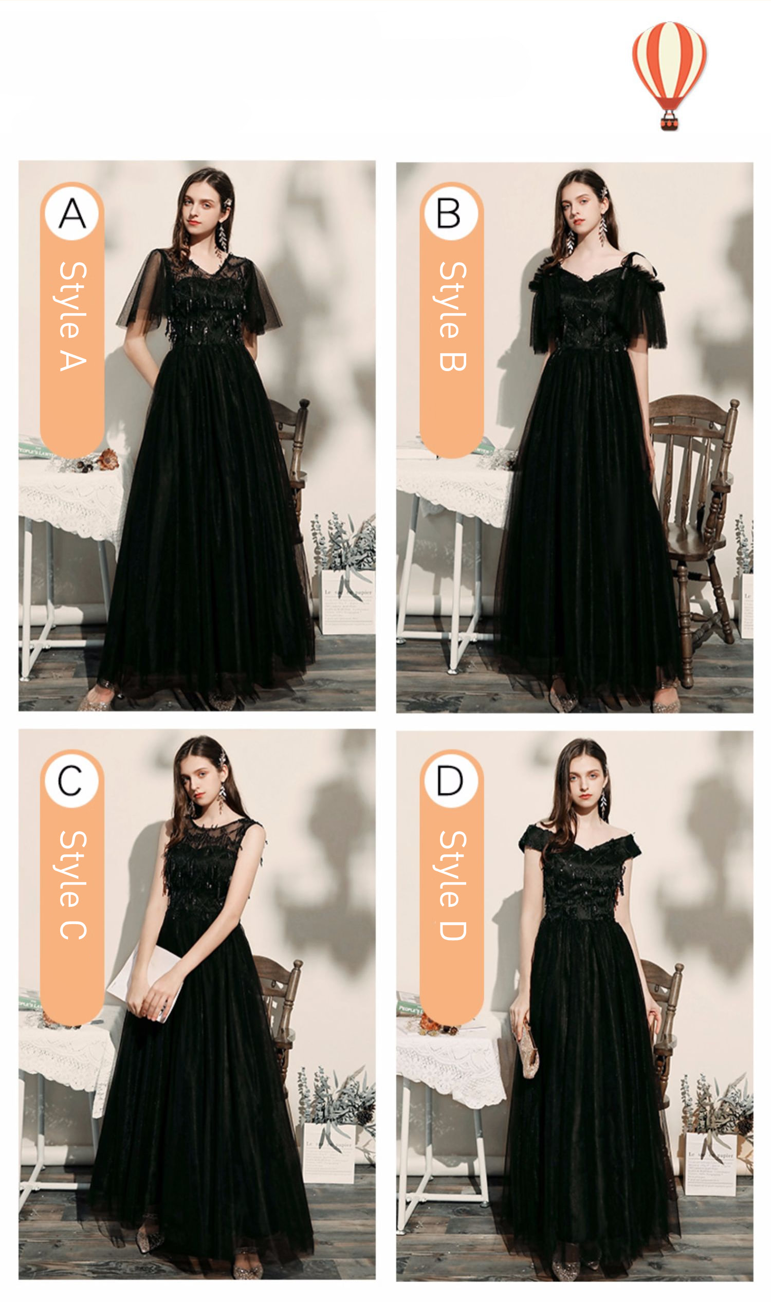 Modest-Black-Chiffon-Wedding-Party-Bridesmaid-Long-Formal-Dress12