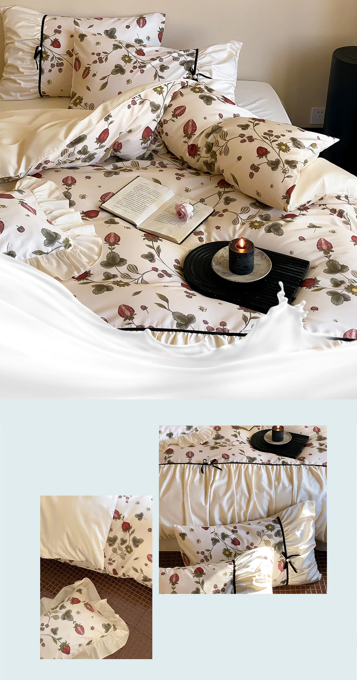 Retro-Pleated-French-Style-100-Cotton-Bedding-Set-with-Bow13