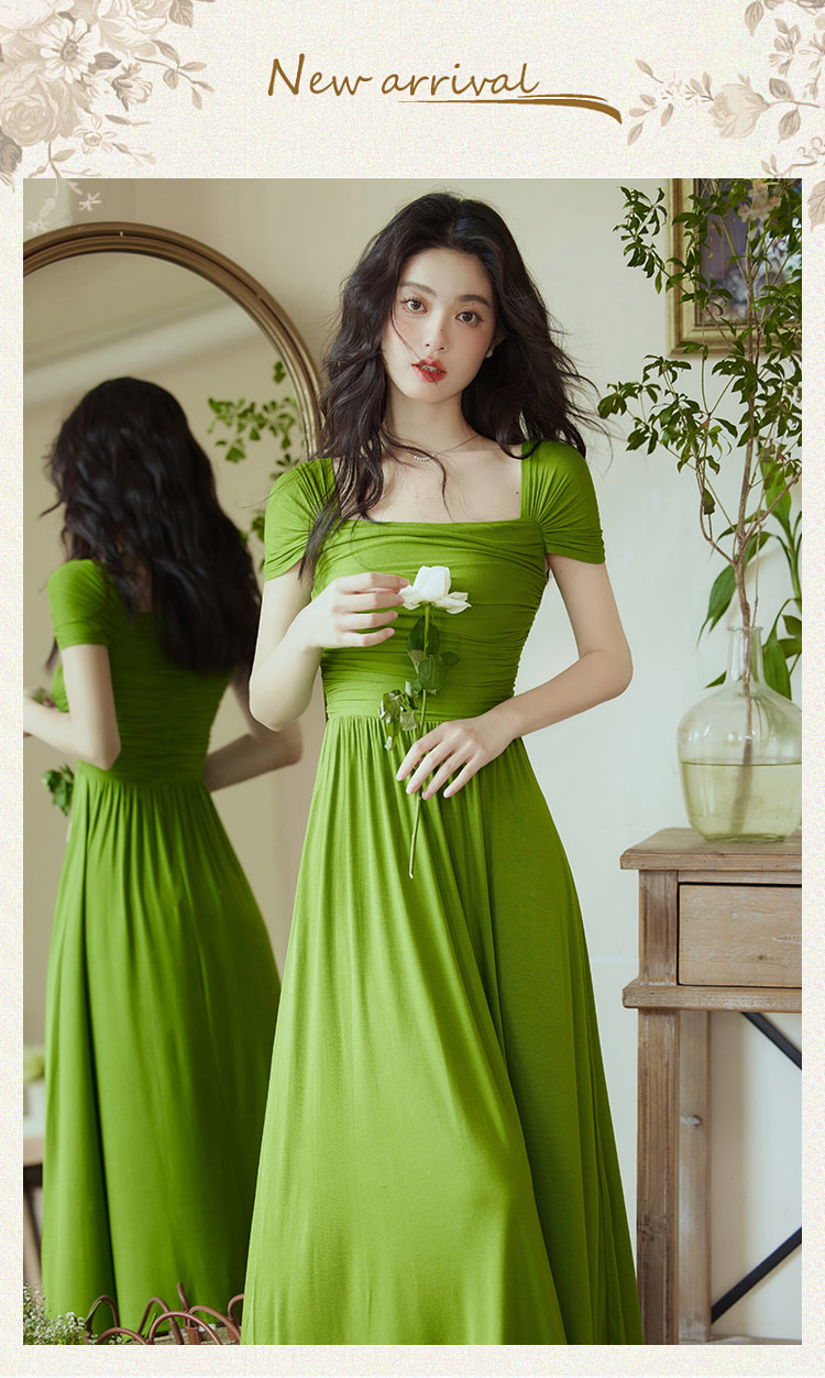 Retro-Wasabi-Green-Short-Sleeve-Slim-Fit-Summer-Casual-Dress07