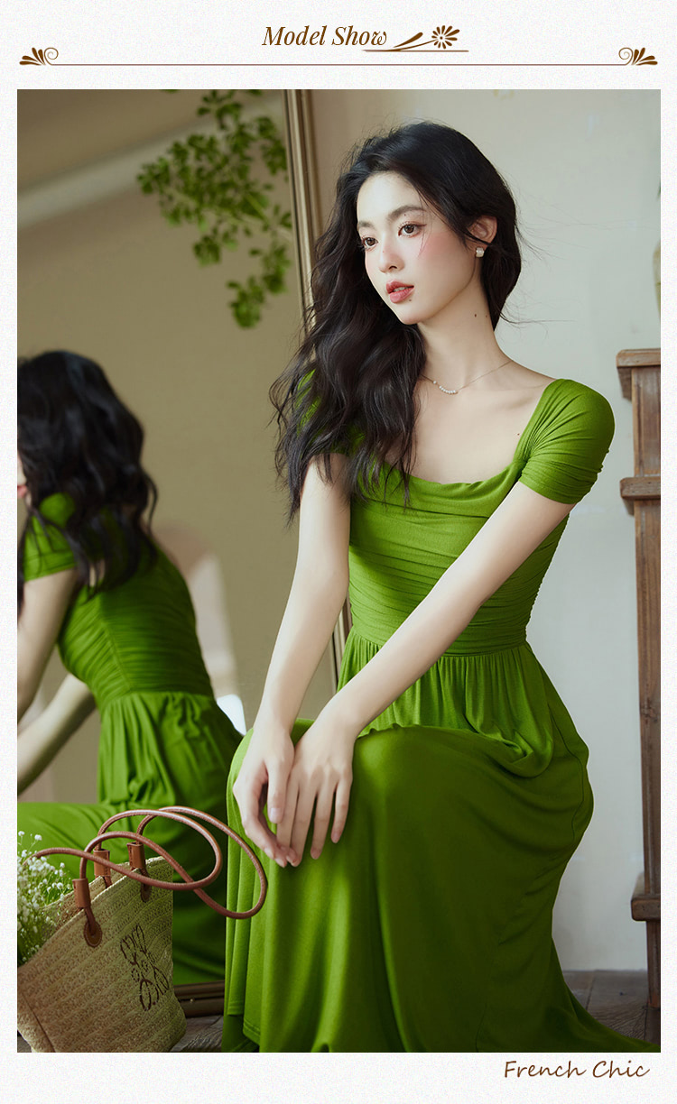 Retro-Wasabi-Green-Short-Sleeve-Slim-Fit-Summer-Casual-Dress10
