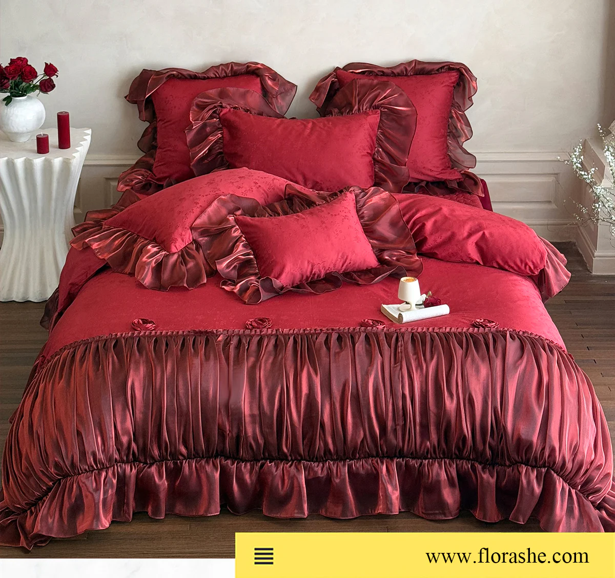 Romantic-100-Long-Staple-Cotton-Pleated-Skirt-Jacquard-Bedding-Set07