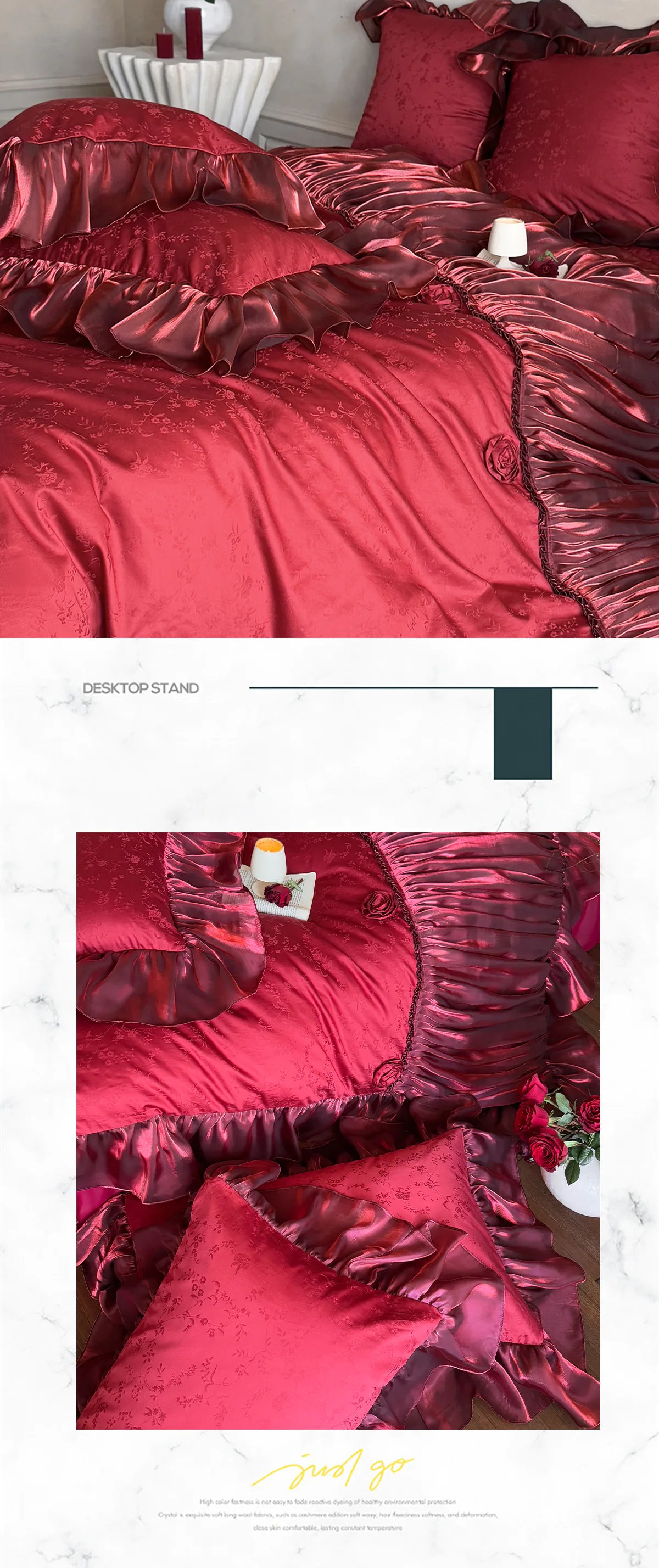 Romantic-100-Long-Staple-Cotton-Pleated-Skirt-Jacquard-Bedding-Set11