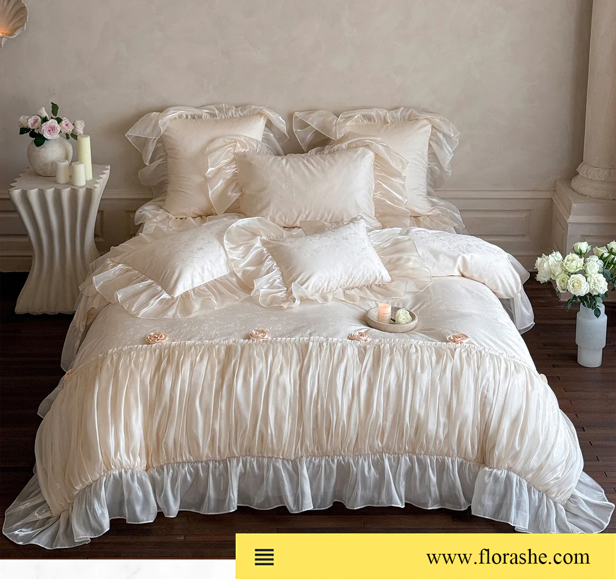 Romantic-100-Long-Staple-Cotton-Pleated-Skirt-Jacquard-Bedding-Set12