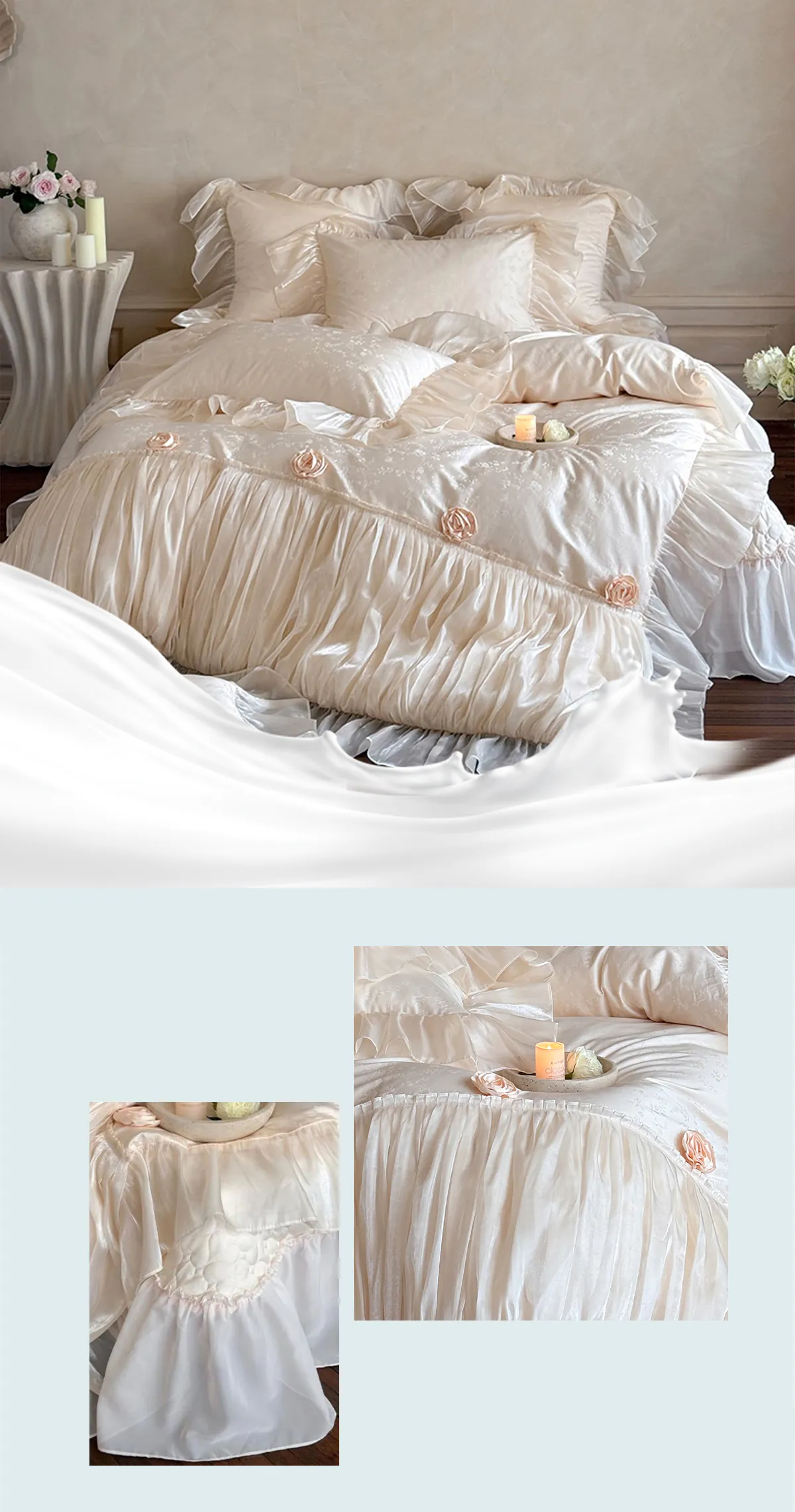 Romantic-100-Long-Staple-Cotton-Pleated-Skirt-Jacquard-Bedding-Set15